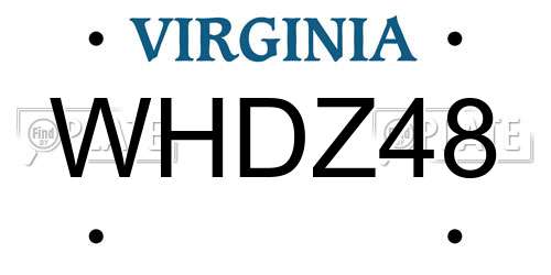 WHDZ48 Virginia License Plate