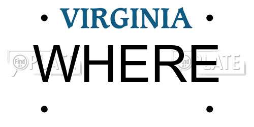 WHERE Virginia License Plate