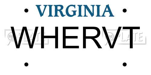 WHERVT Virginia License Plate