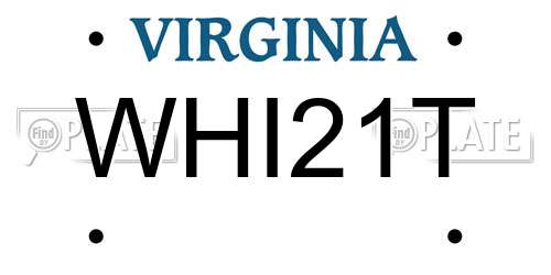 WHI21T Virginia License Plate