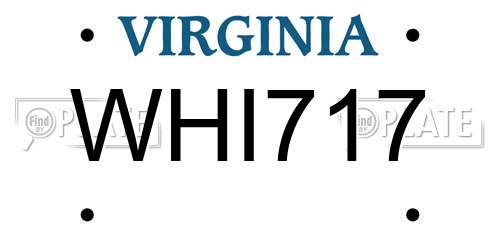 WHI717 Virginia License Plate