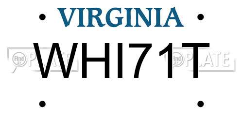 WHI71T Virginia License Plate