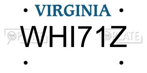 WHI71Z Virginia License Plate