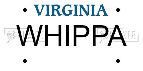 WHIPPA Virginia License Plate
