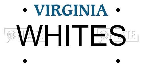 WHITES Virginia License Plate