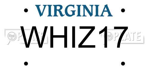 WHIZ17 Virginia License Plate