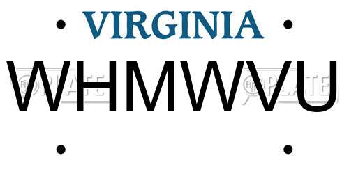WHMWVU Virginia License Plate
