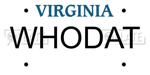 WHODAT Virginia License Plate