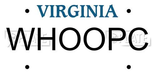 WHOOPC Virginia License Plate