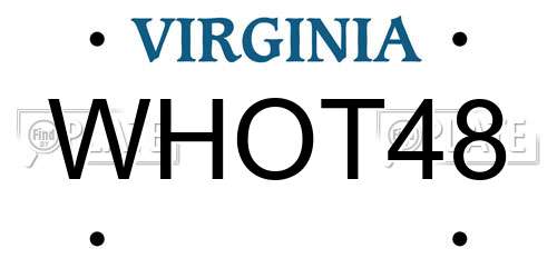 WHOT48 Virginia License Plate