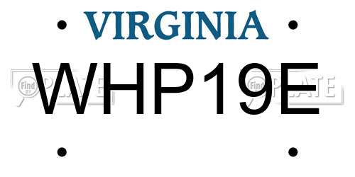 WHP19E Virginia License Plate