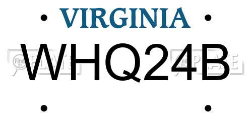 WHQ24B Virginia License Plate