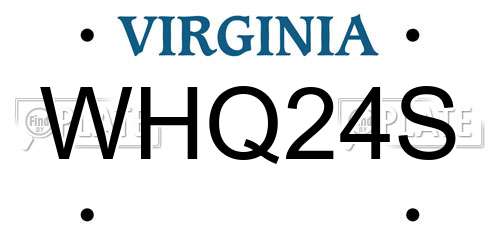 WHQ24S Virginia License Plate