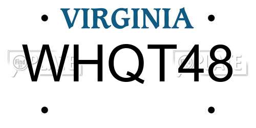 WHQT48 Virginia License Plate
