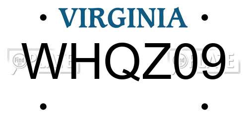 WHQZ09 Virginia License Plate