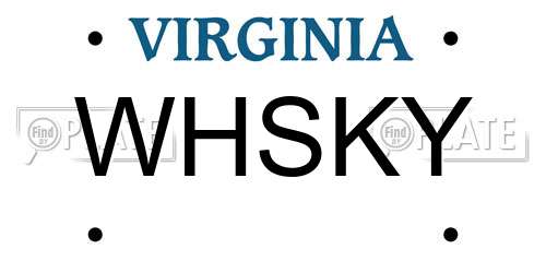 WHSKY Virginia License Plate