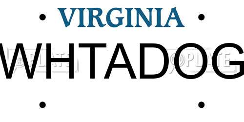 WHTADOG Virginia License Plate