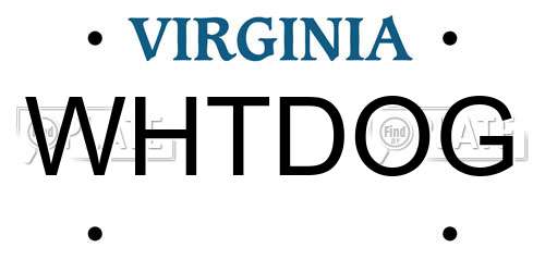 WHTDOG Virginia License Plate