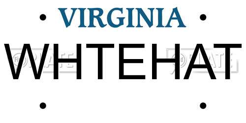 WHTEHAT Virginia License Plate