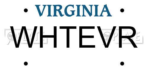 WHTEVR Virginia License Plate