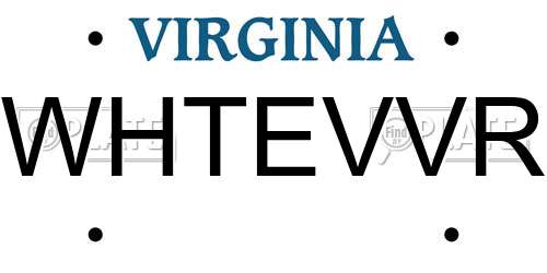 WHTEVVR Virginia License Plate