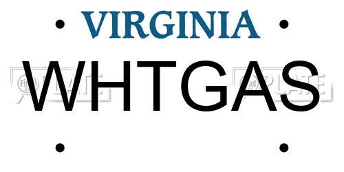 WHTGAS Virginia License Plate
