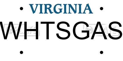 WHTSGAS Virginia License Plate