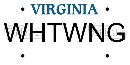 WHTWNG Virginia License Plate