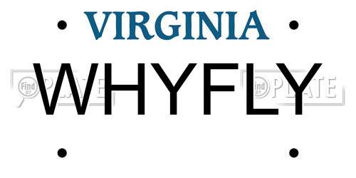 WHYFLY Virginia License Plate