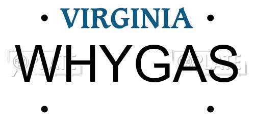WHYGAS Virginia License Plate