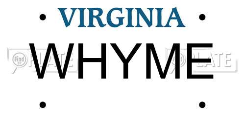 WHYME Virginia License Plate