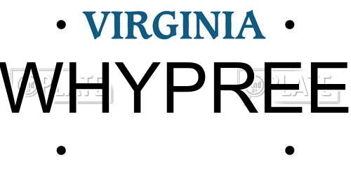 WHYPREE Virginia License Plate