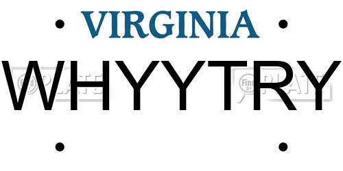 WHYYTRY Virginia License Plate