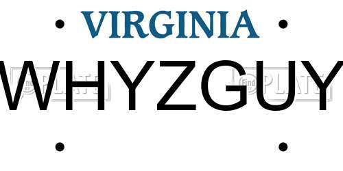 WHYZGUY Virginia License Plate