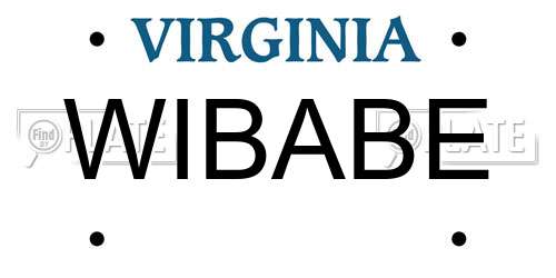 WIBABE Virginia License Plate