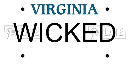 WICKED Virginia License Plate