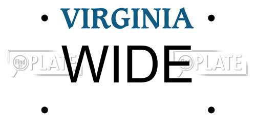 WIDE Virginia License Plate