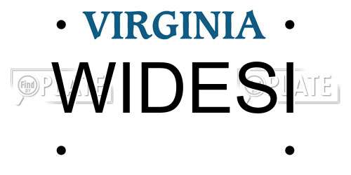 WIDESI Virginia License Plate