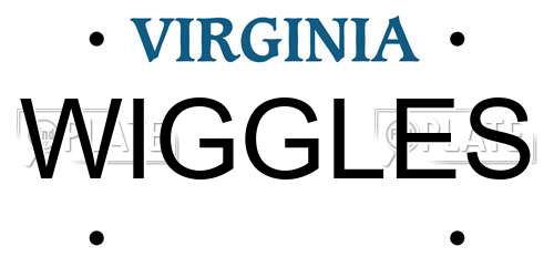 WIGGLES Virginia License Plate