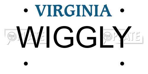 WIGGLY Virginia License Plate