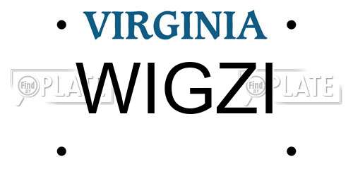 WIGZI Virginia License Plate