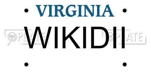 WIKIDII Virginia License Plate