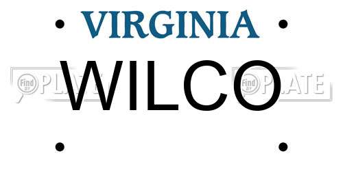 WILCO Virginia License Plate