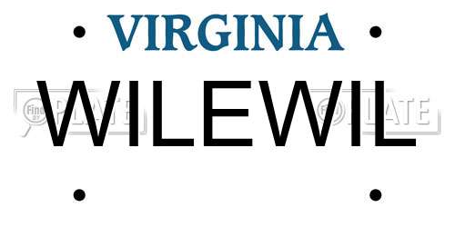 WILEWIL Virginia License Plate