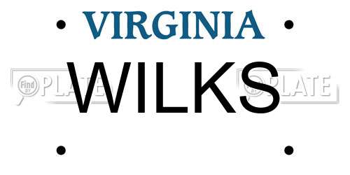 WILKS Virginia License Plate