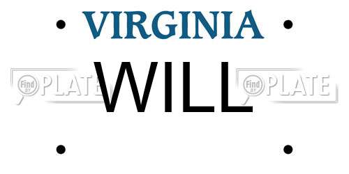 WILL Virginia License Plate