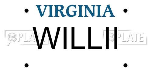 WILLII Virginia License Plate