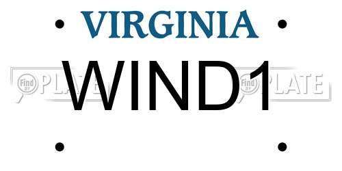 WIND1 Virginia License Plate