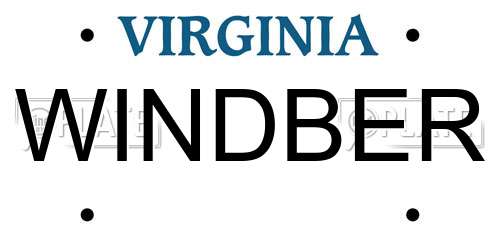 WINDBER Virginia License Plate