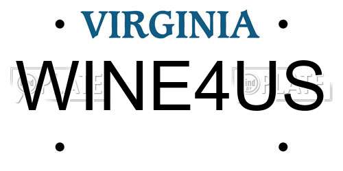 WINE4US Virginia License Plate